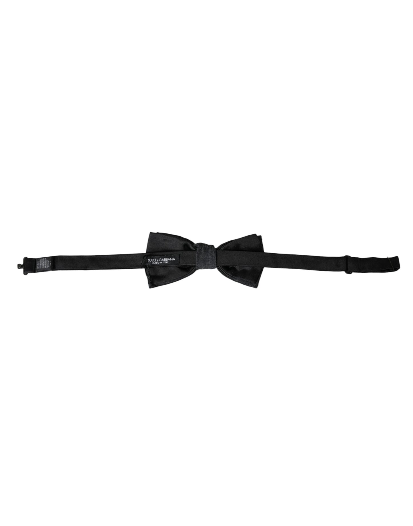 Dolce &amp; Gabbana Dark Gray Silk Adjustable Neck Men Bow Tie