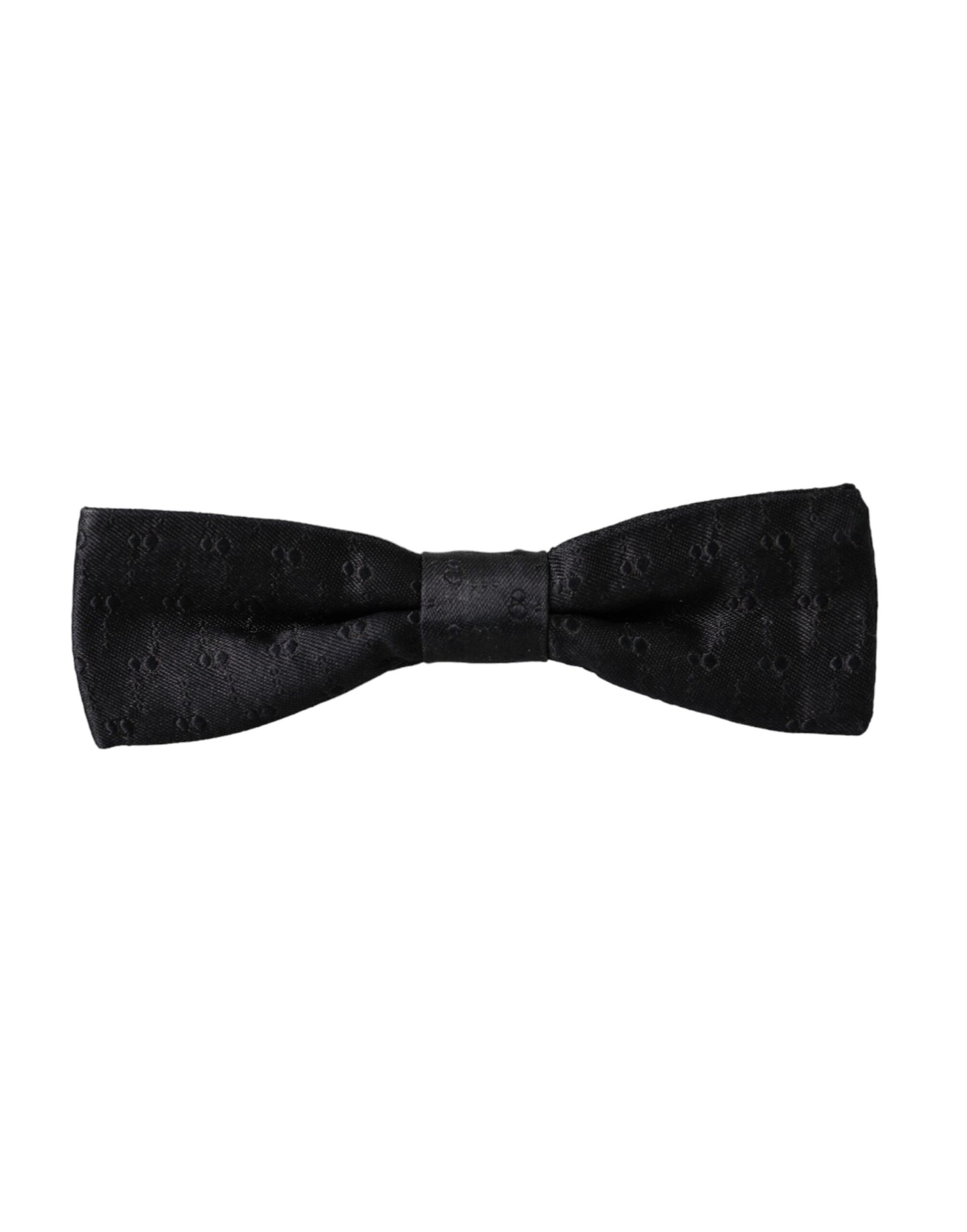 Dolce &amp; Gabbana Black Silk Patterned Adjustable Neck Men Bow Tie