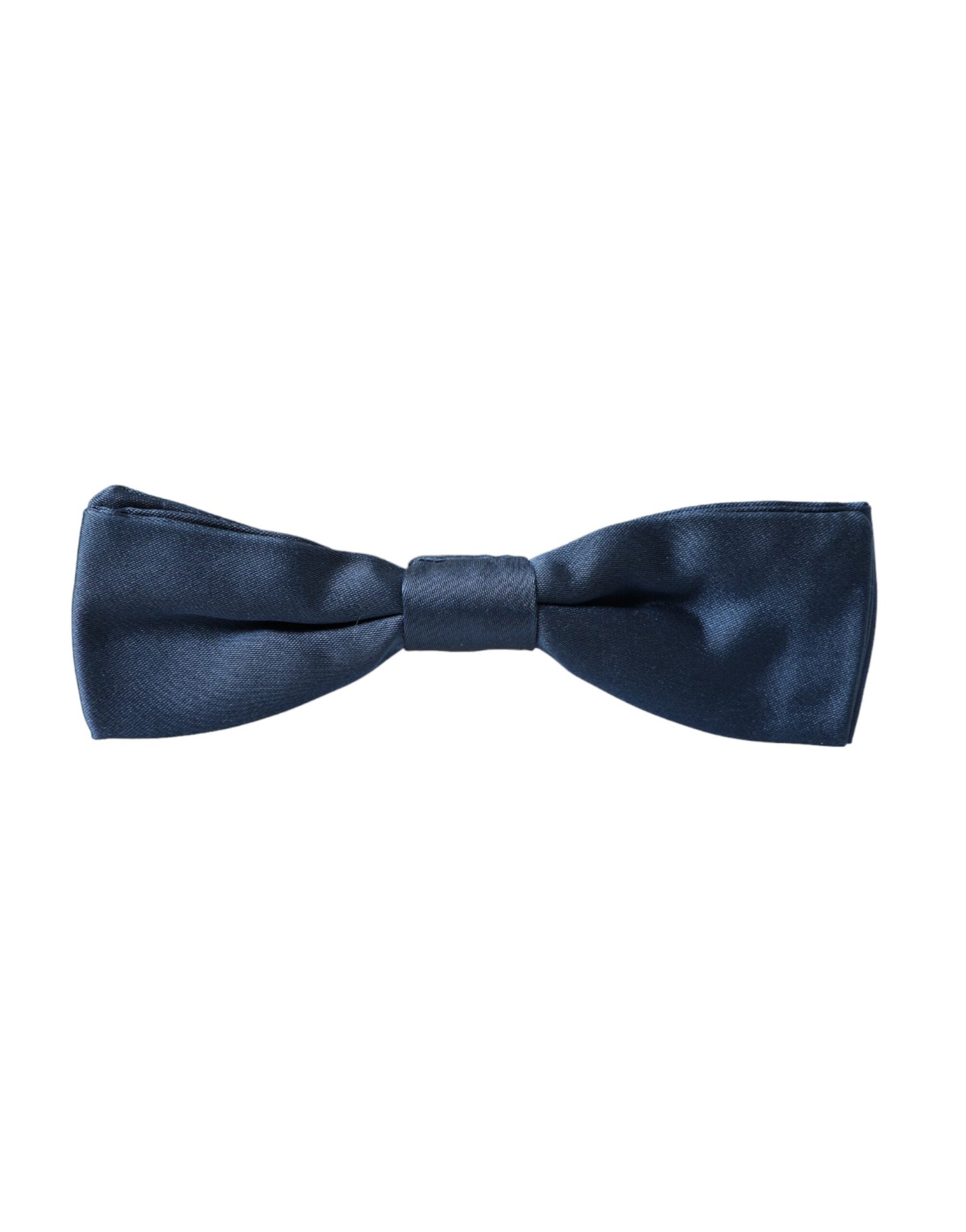 Dolce &amp; Gabbana Blue Satin Silk Adjustable Neck Men Bow Tie