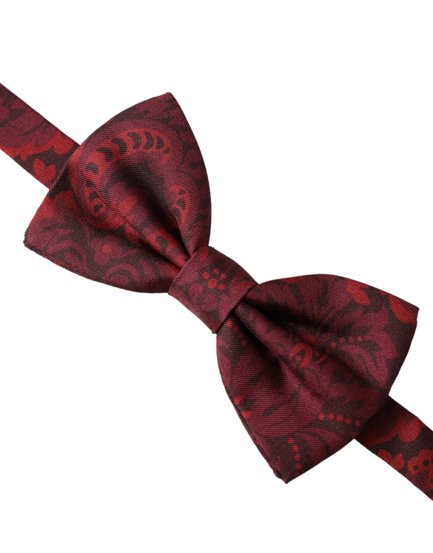 Dolce &amp; Gabbana Red Silk Floral Adjustable Neck Men Bow Tie