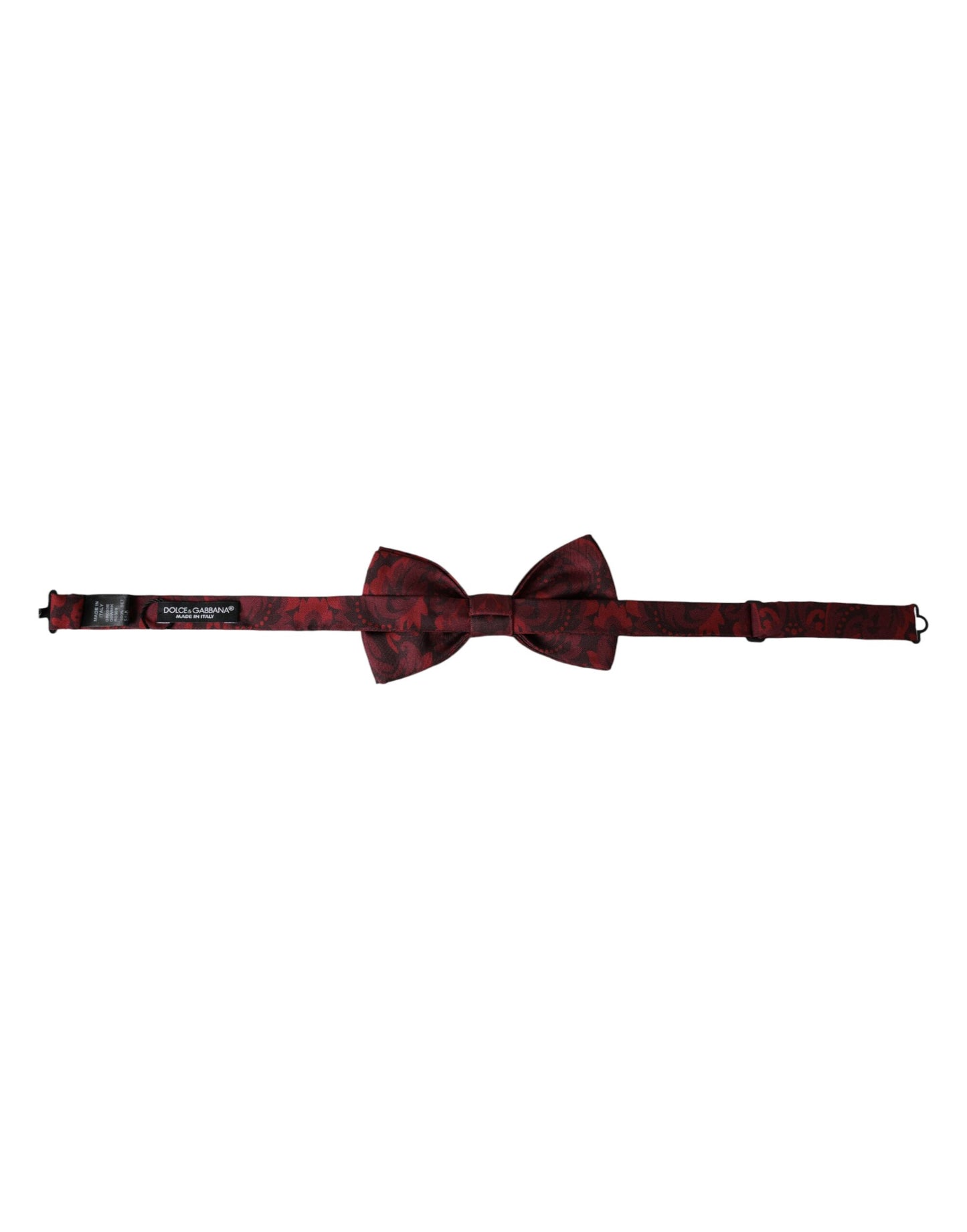 Dolce &amp; Gabbana Red Silk Floral Adjustable Neck Men Bow Tie