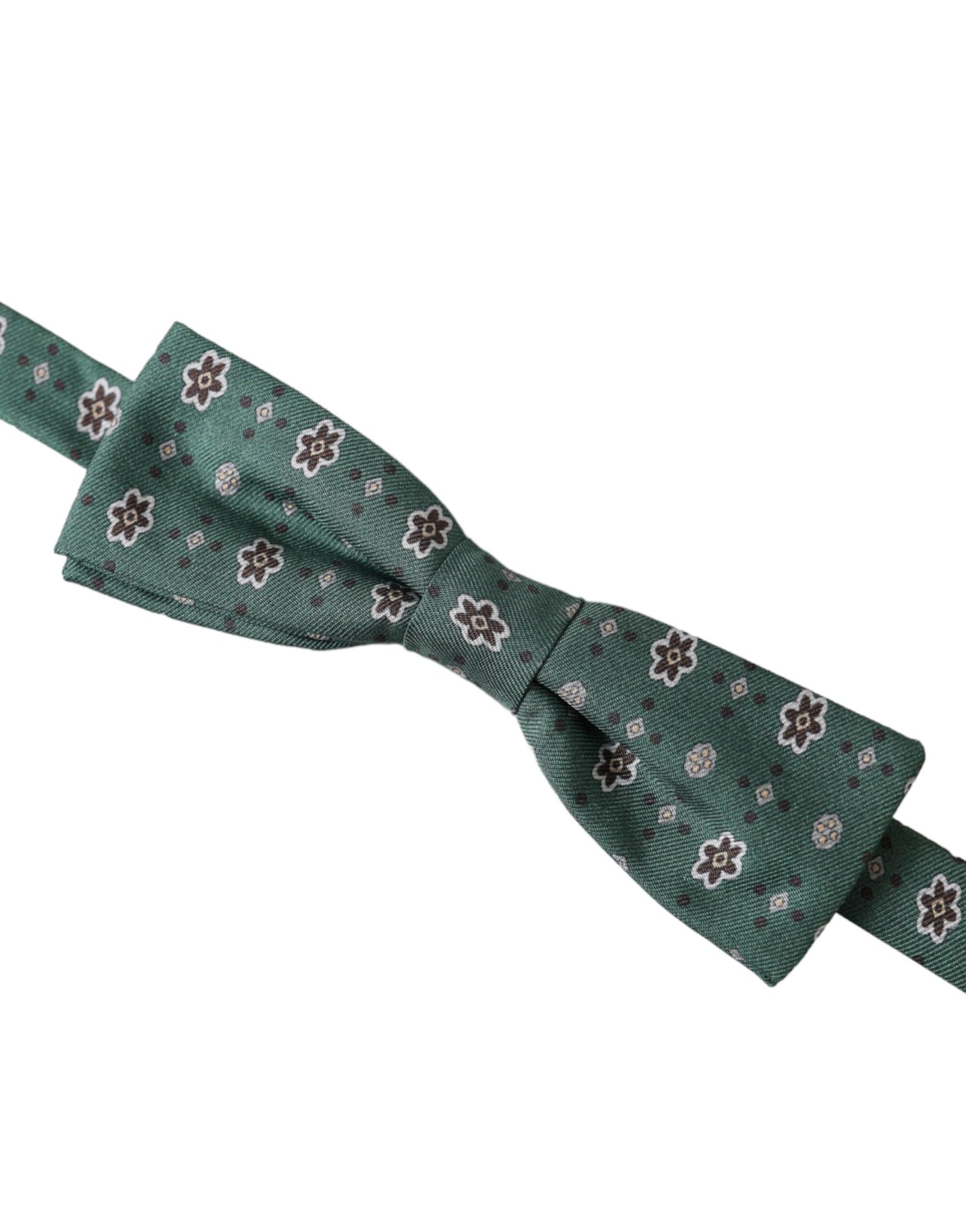 Dolce &amp; Gabbana Mint Green Floral Adjustable Neck Men Bow Tie