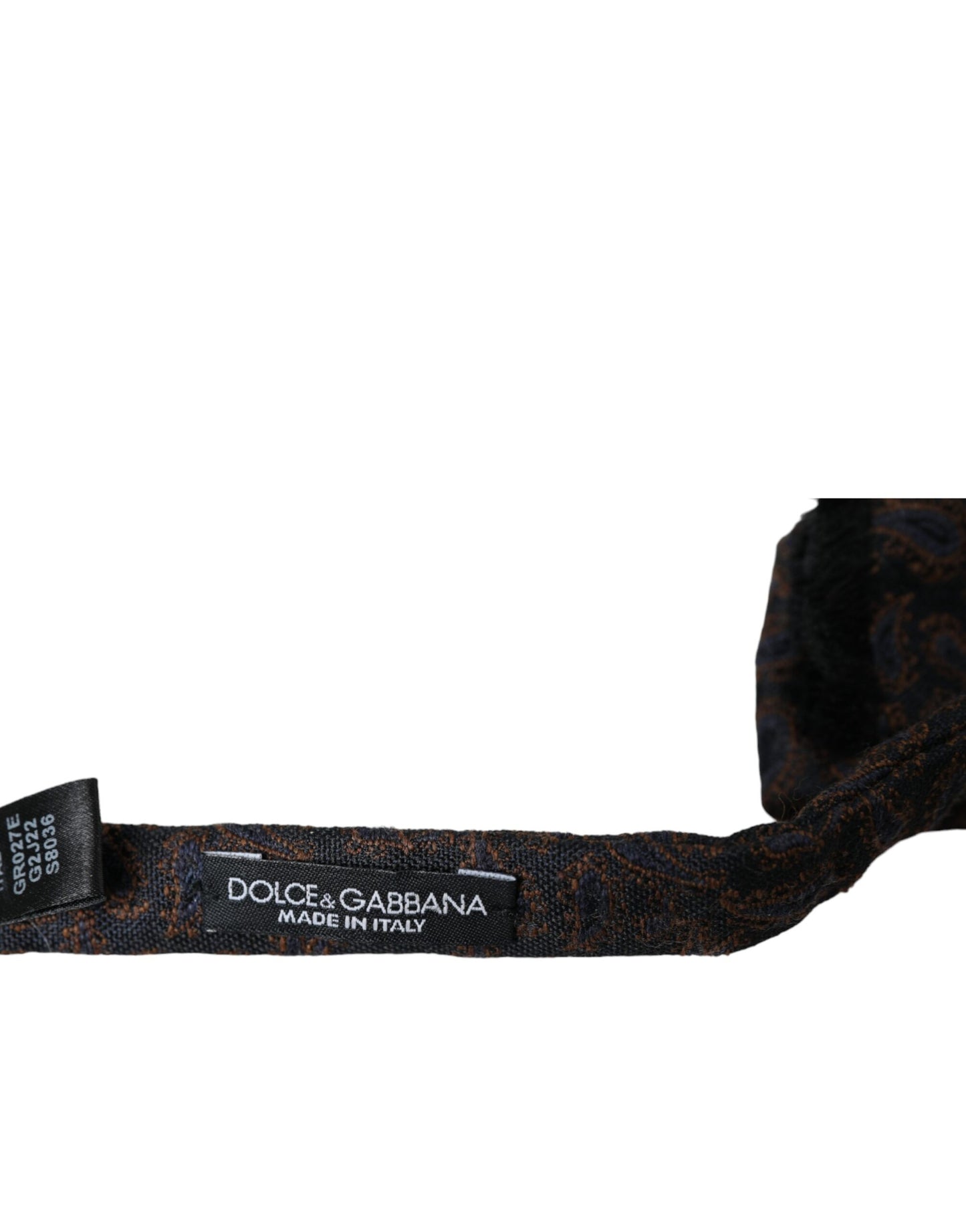 Dolce &amp; Gabbana Brown Fantasy Silk Wool Adjustable Neck Men Bow Tie