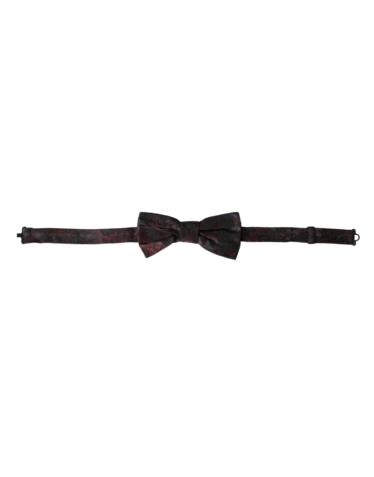 Dolce &amp; Gabbana Red Black Floral Adjustable Neck Men Bow Tie