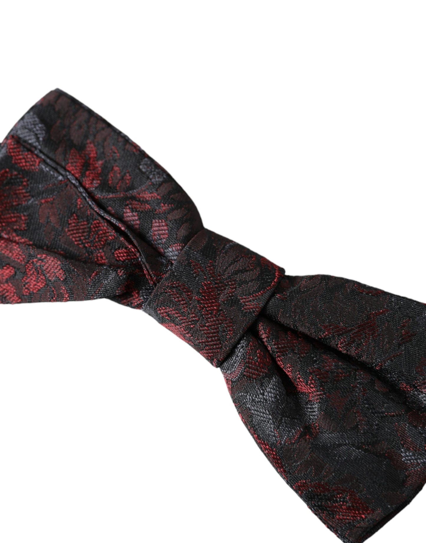 Dolce &amp; Gabbana Red Black Floral Adjustable Neck Men Bow Tie