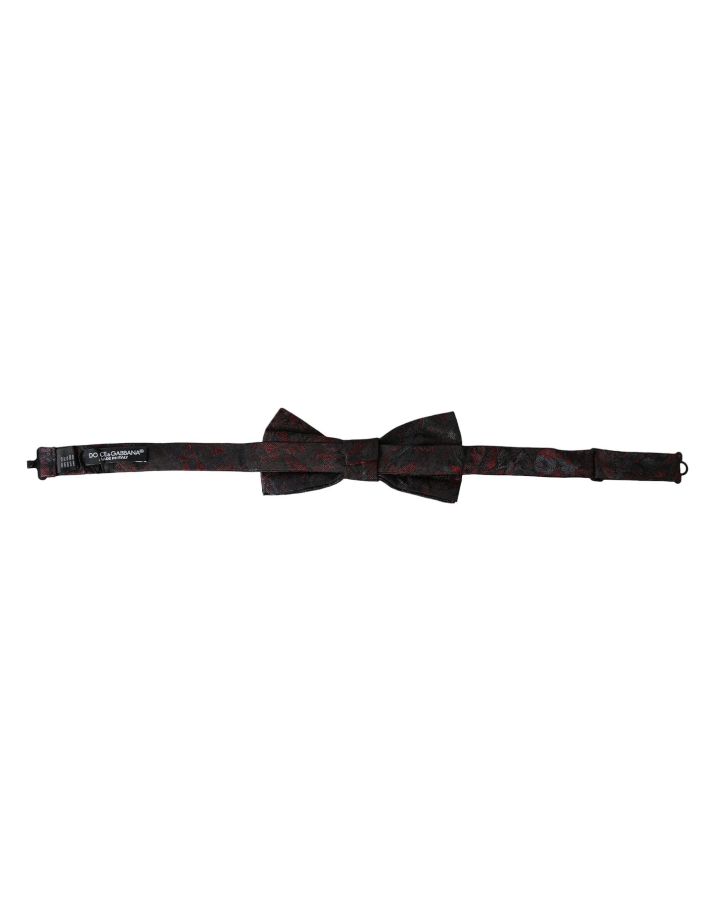 Dolce &amp; Gabbana Red Black Floral Adjustable Neck Men Bow Tie