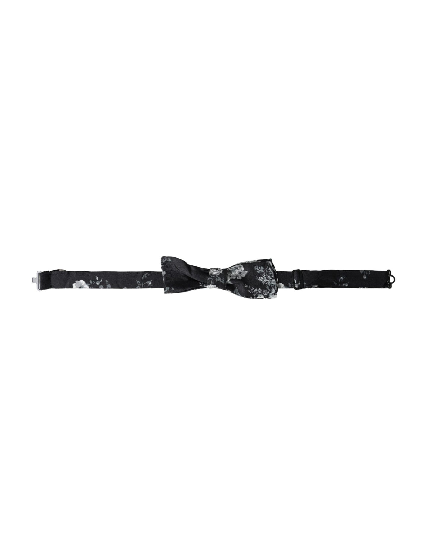 Dolce &amp; Gabbana Black Floral Fantasy Adjustable Neck Men Bow Tie