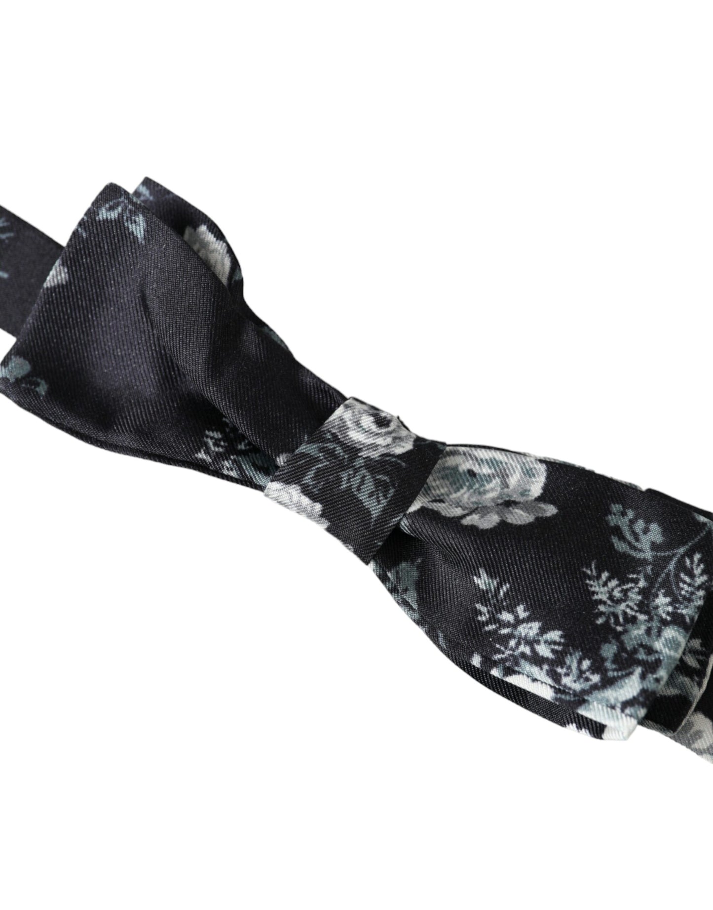 Dolce &amp; Gabbana Black Floral Fantasy Adjustable Neck Men Bow Tie