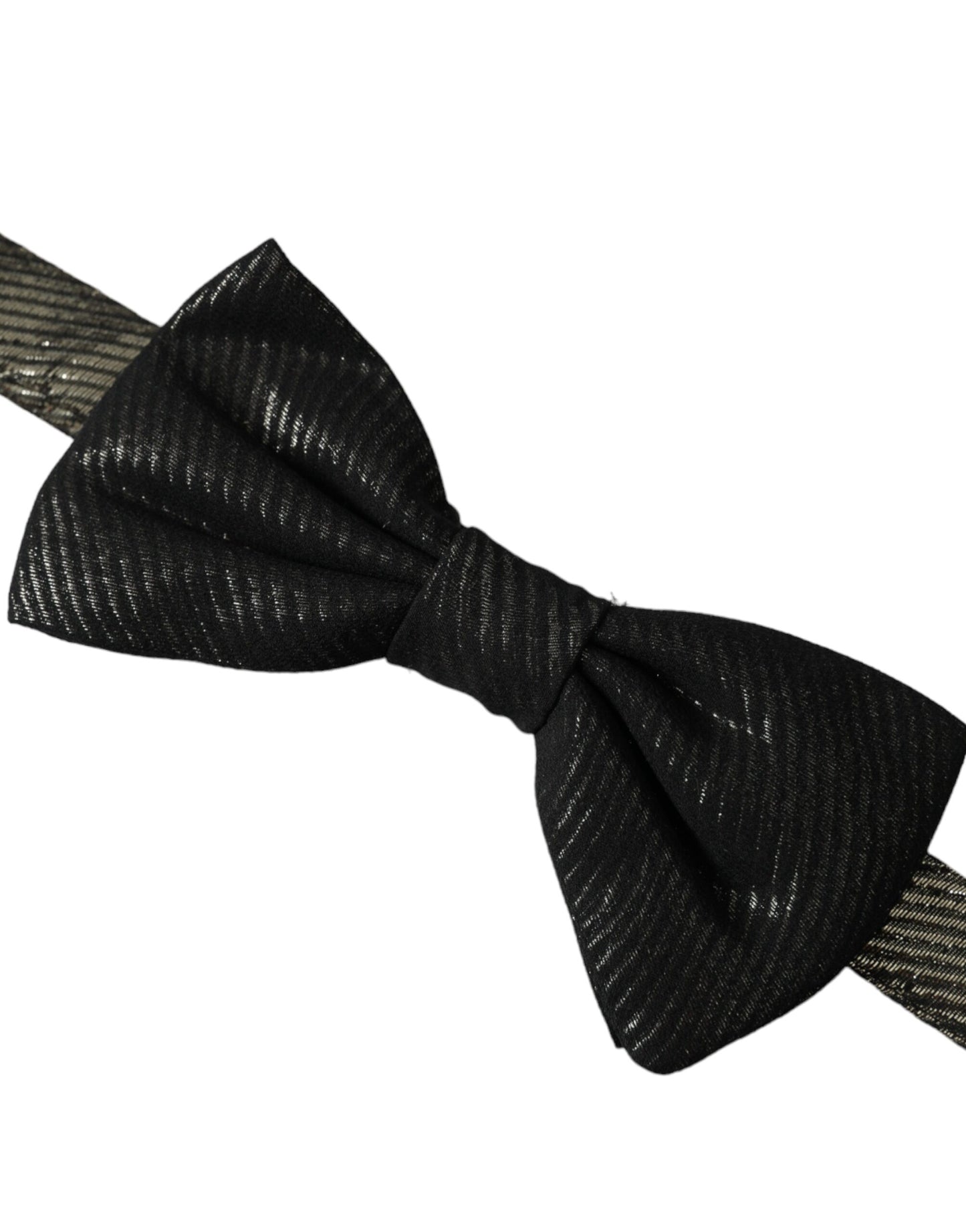 Dolce &amp; Gabbana Black Fantasy Silk Adjustable Neck Men Bow Tie