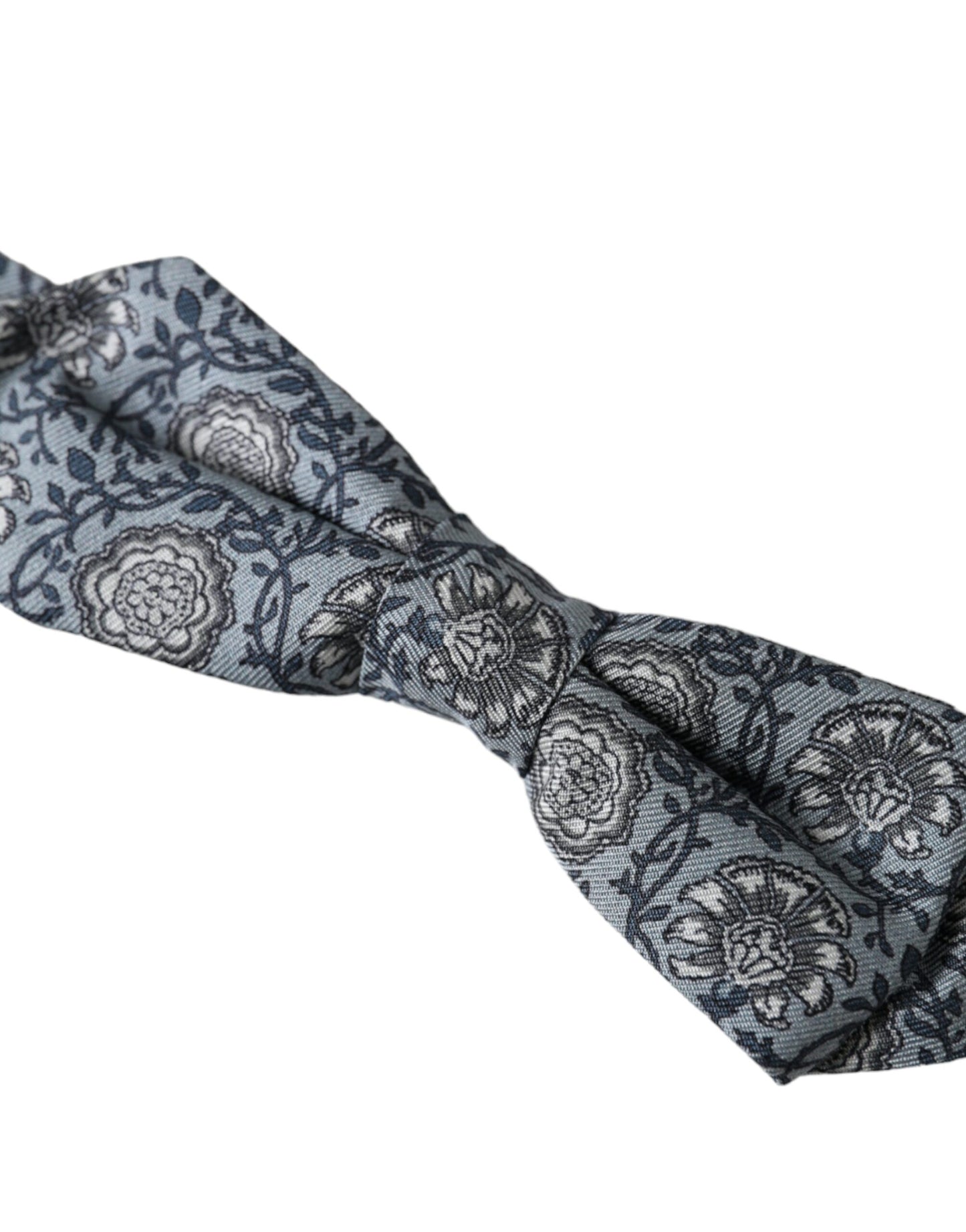 Dolce &amp; Gabbana Gray Silk Patterned Adjustable Neck Men Bow Tie