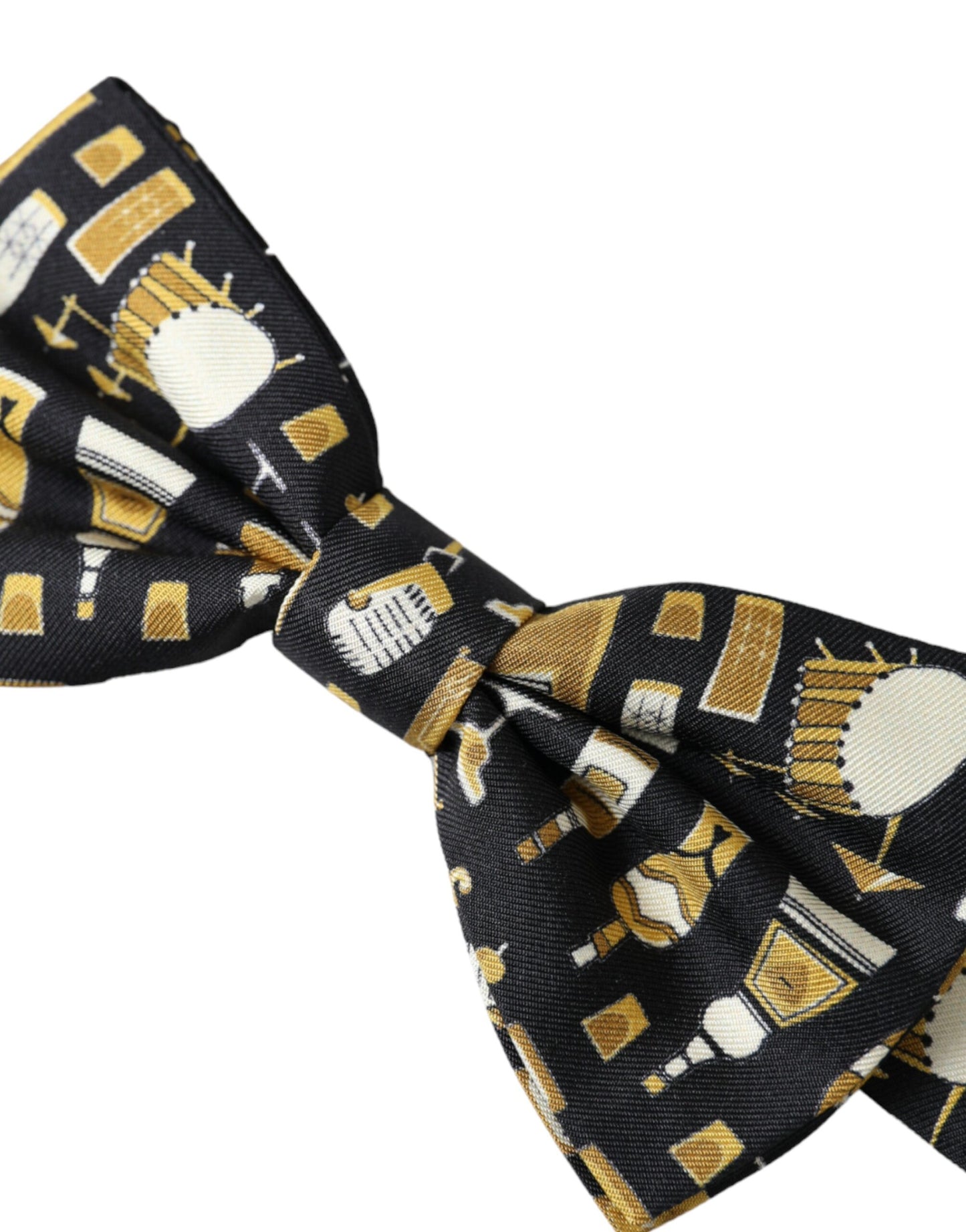 Dolce &amp; Gabbana Black Silk Cocktail Adjustable Neck Men Bow Tie