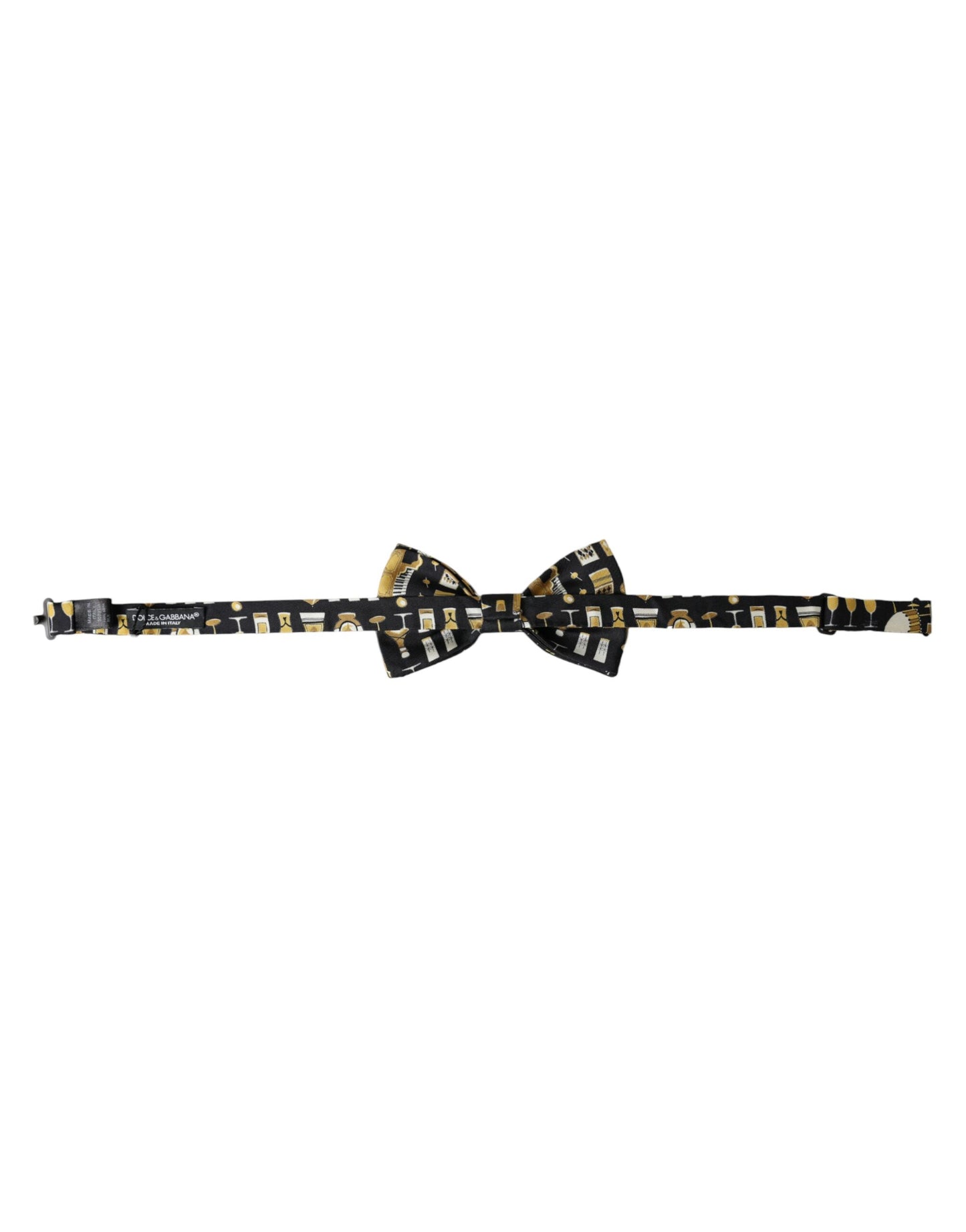 Dolce &amp; Gabbana Black Silk Cocktail Adjustable Neck Men Bow Tie