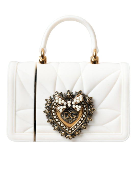 Dolce &amp; Gabbana White Silicone Devotion Heart Cover käsilaukun Airpod-kotelo