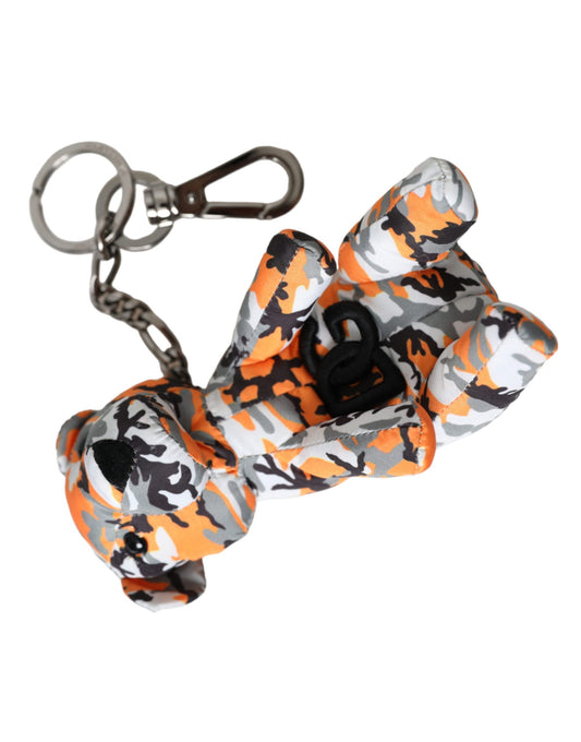 Dolce &amp; Gabbana Multicolor Camouflage Animal Silhouette Keychain Keyring