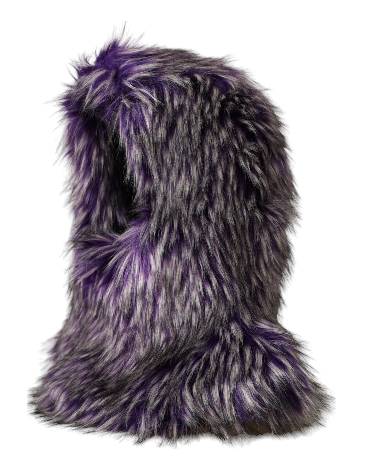 Dolce &amp; Gabbana Purple Faux Fur Full Head Hat