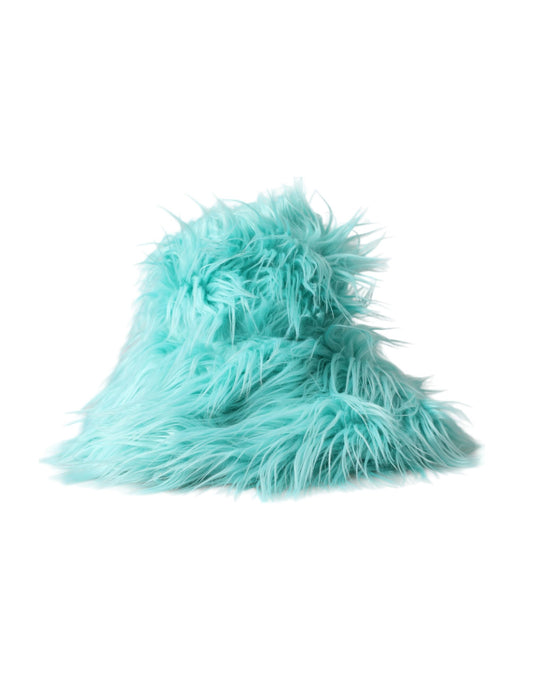 Dolce &amp; Gabbana Mint Green Acrylic Fur Women's Bucket Hat