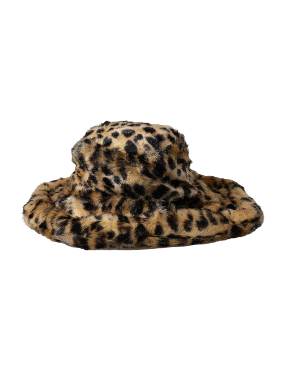Dolce &amp; Gabbana Ruskea Leopard Fur Women Bucket Hat