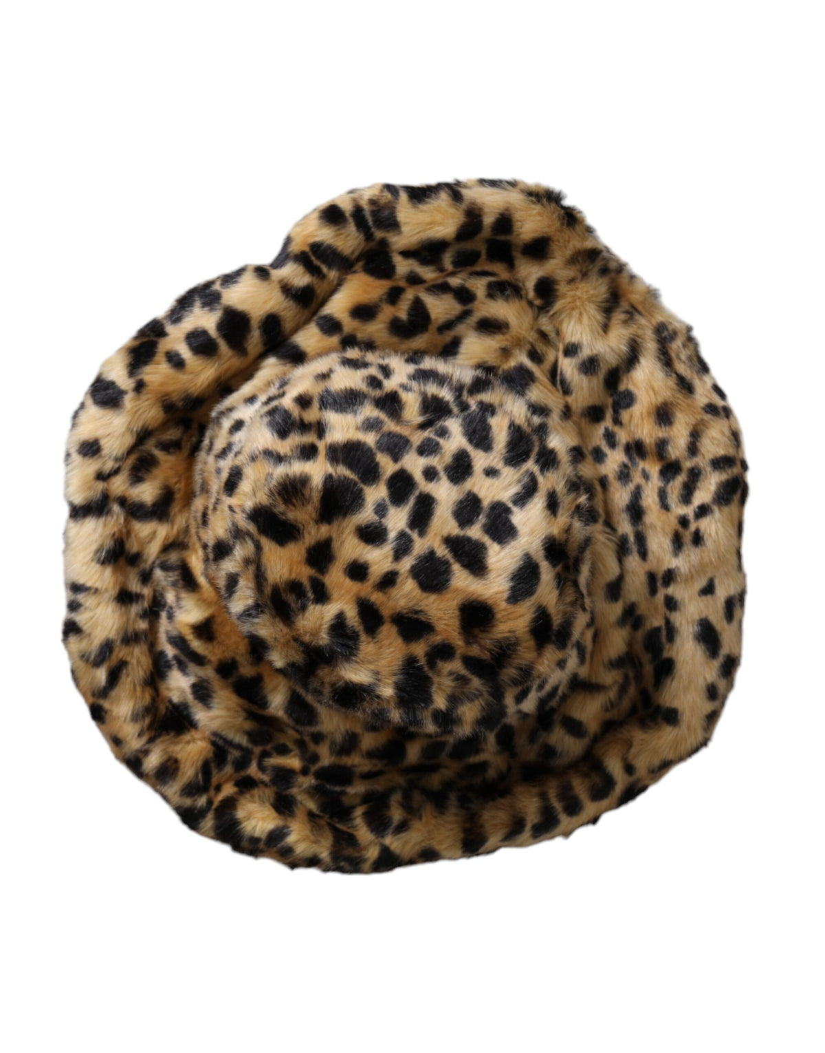 Dolce &amp; Gabbana Ruskea Leopard Fur Women Bucket Hat