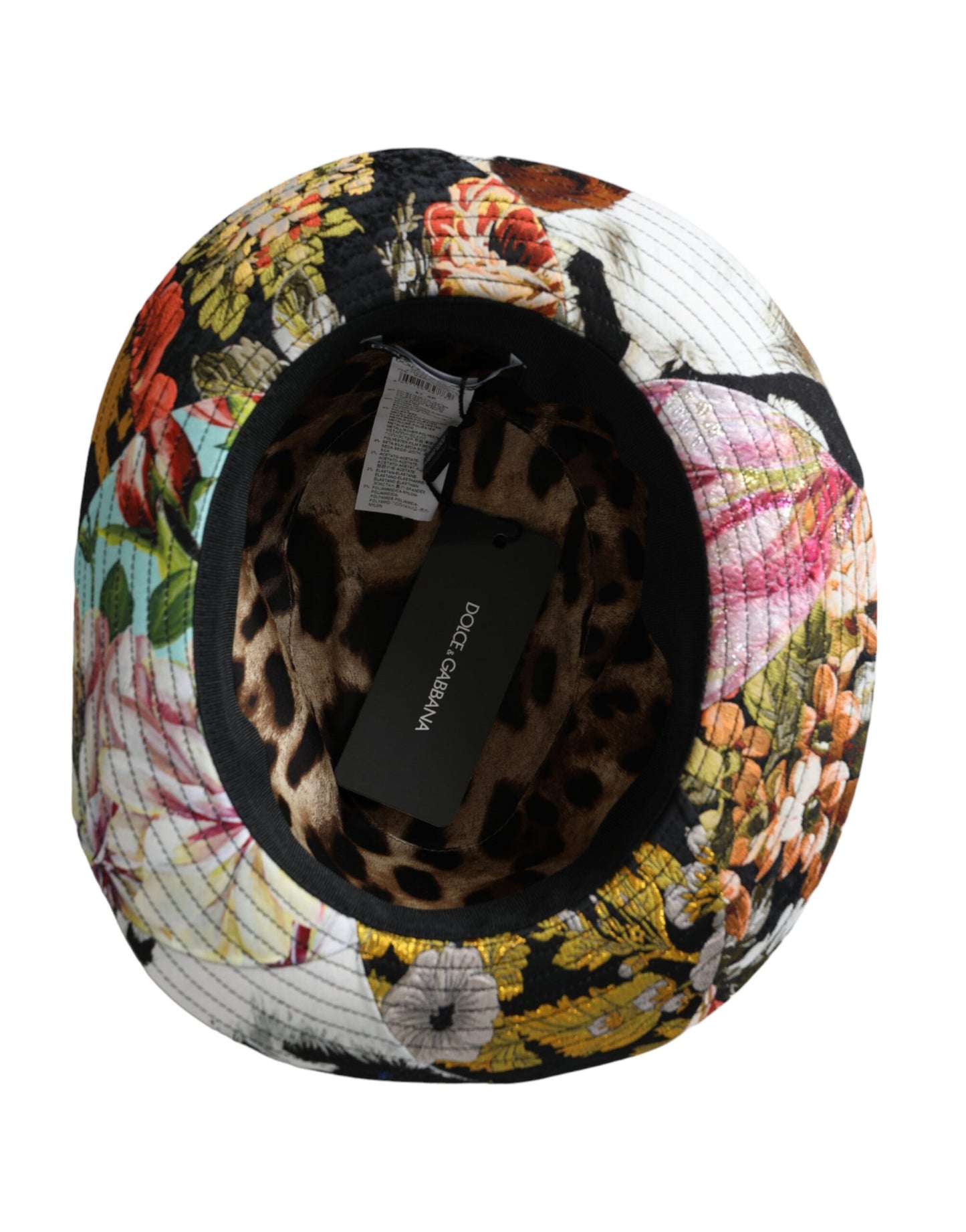 Dolce & Gabbana Multicolor Patchwork Frauen Fedora breite Krempe Hut