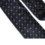 Dolce &amp; Gabbana Black Blue Polka Dot Silk Tie for Men Adjustable