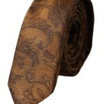 Dolce &amp; Gabbana Brown Floral 100% Silk Adjustable Men's Tie