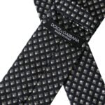 Dolce &amp; Gabbana Black patterned men's tie made of 100% silk