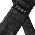 Dolce &amp; Gabbana Dark Grey 100% Silk Fantasy Adjustable Men's Tie