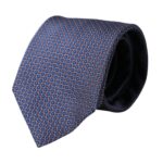 Dolce &amp; Gabbana Navy Blue Patterned Silk Tie for Men, Adjustable