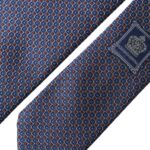 Dolce &amp; Gabbana Navy Blue Patterned Silk Tie for Men, Adjustable