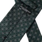 Dolce &amp; Gabbana Green Silk Tie with Brand Logo Adjustable for Men