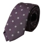 Dolce &amp; Gabbana Purple 100% Silk Polka Dot Adjustable Men's Tie