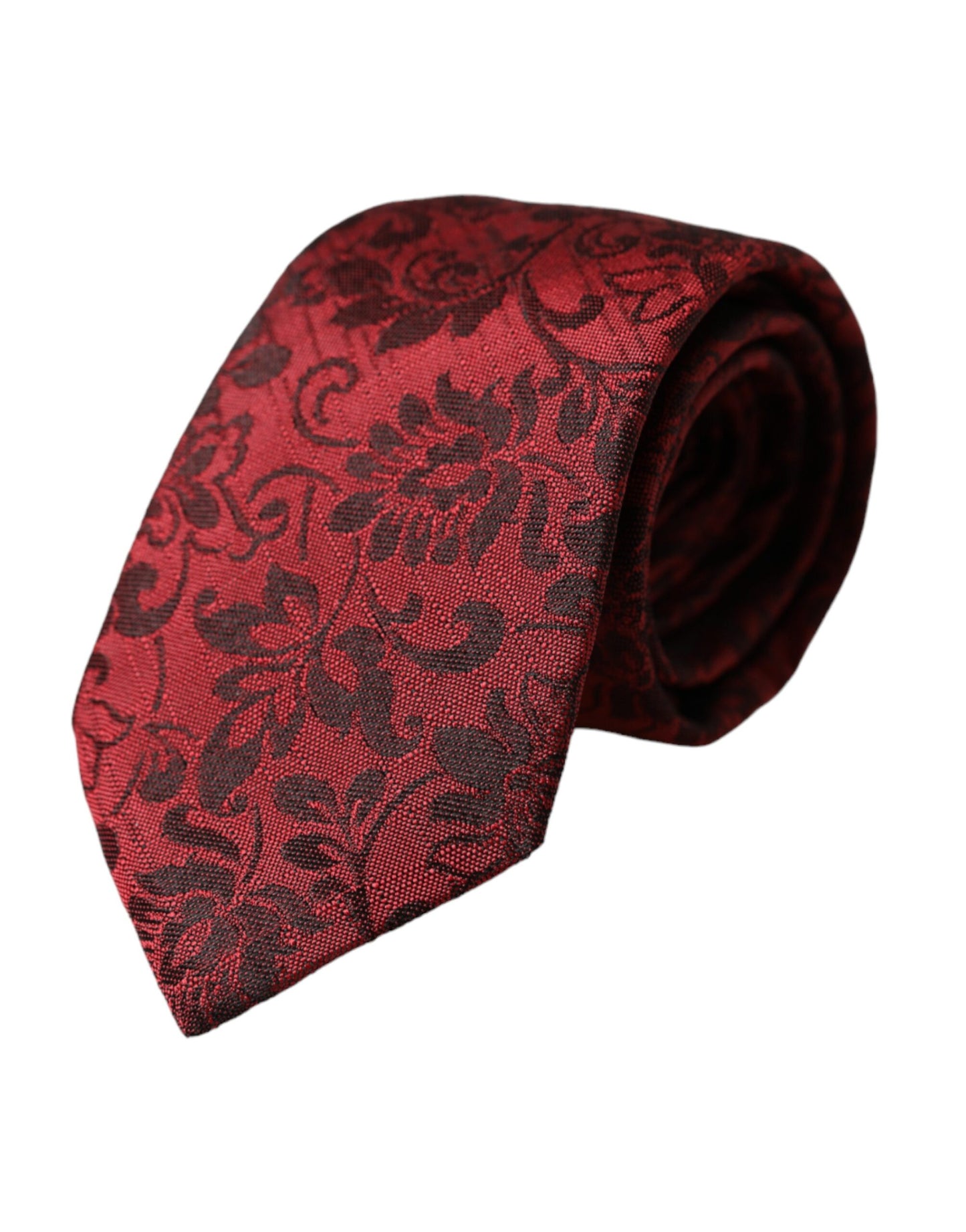 Dolce &amp; Gabbana Red Floral Brocade Silk Tie for Men, Adjustable