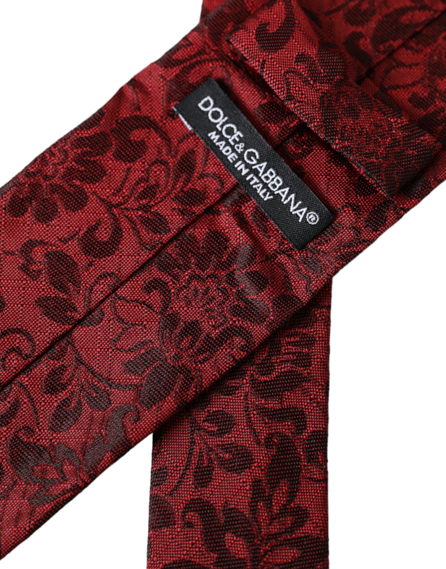 Dolce &amp; Gabbana Red Floral Brocade Silk Tie for Men, Adjustable