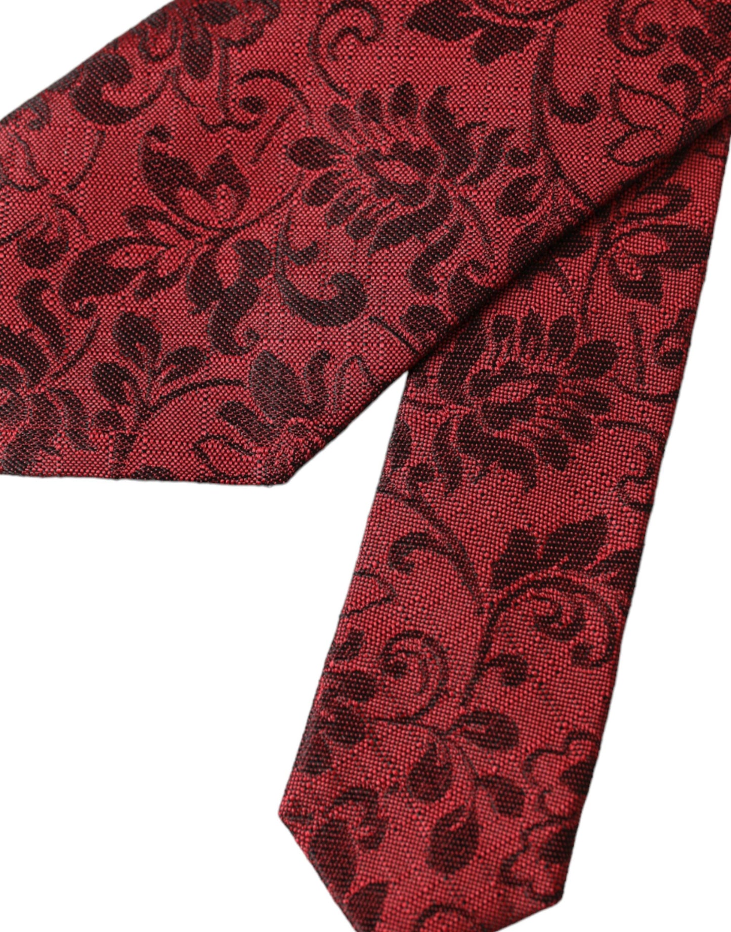 Dolce &amp; Gabbana Red Floral Brocade Silk Tie for Men, Adjustable