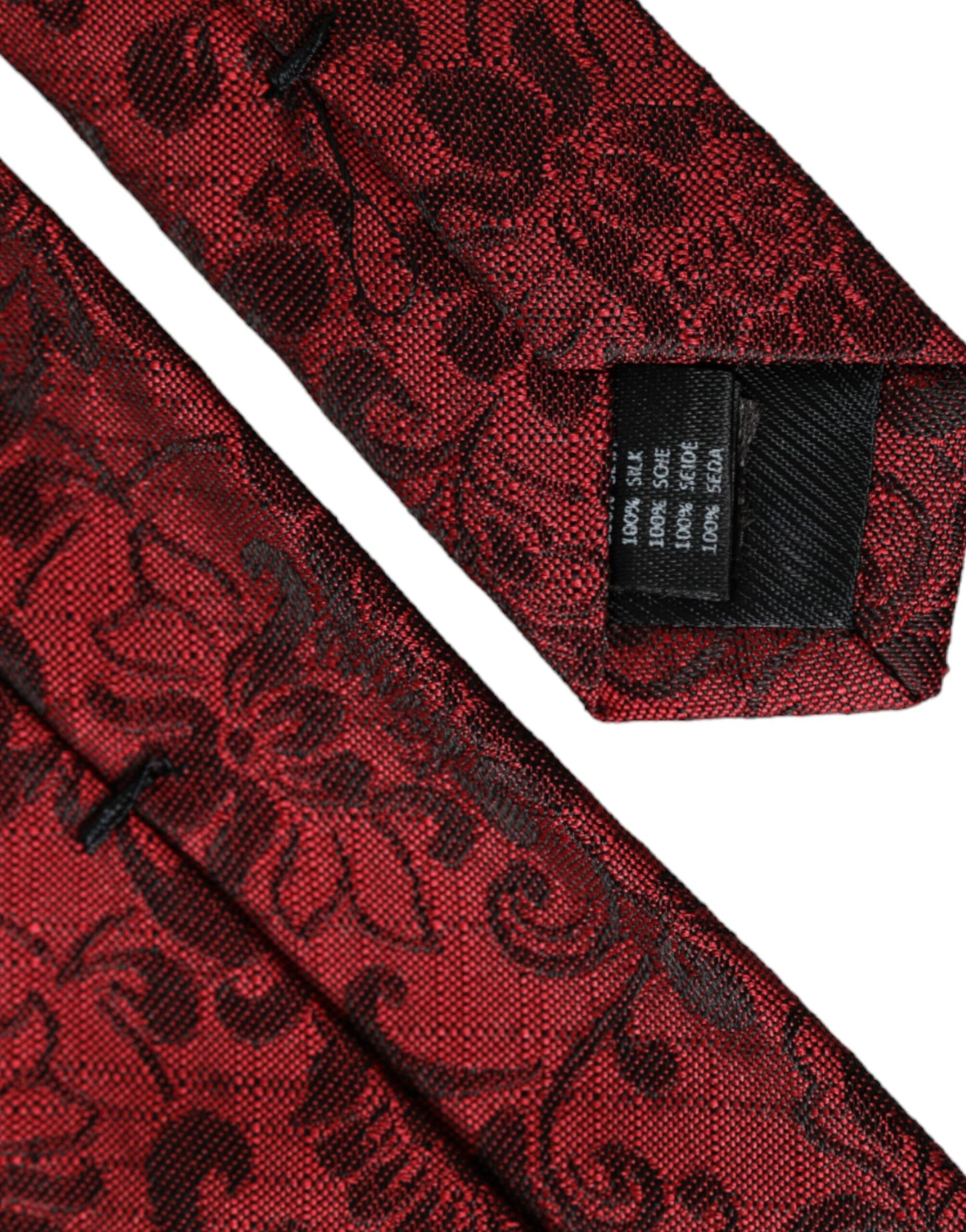 Dolce &amp; Gabbana Red Floral Brocade Silk Tie for Men, Adjustable