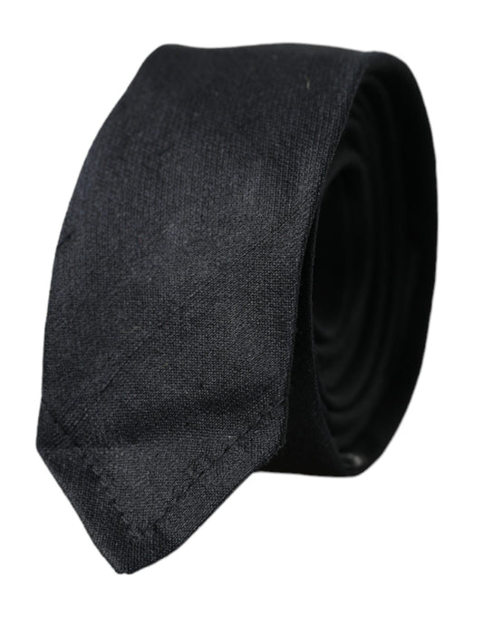 Dolce &amp; Gabbana Black solid tie made of 100% silk, adjustable