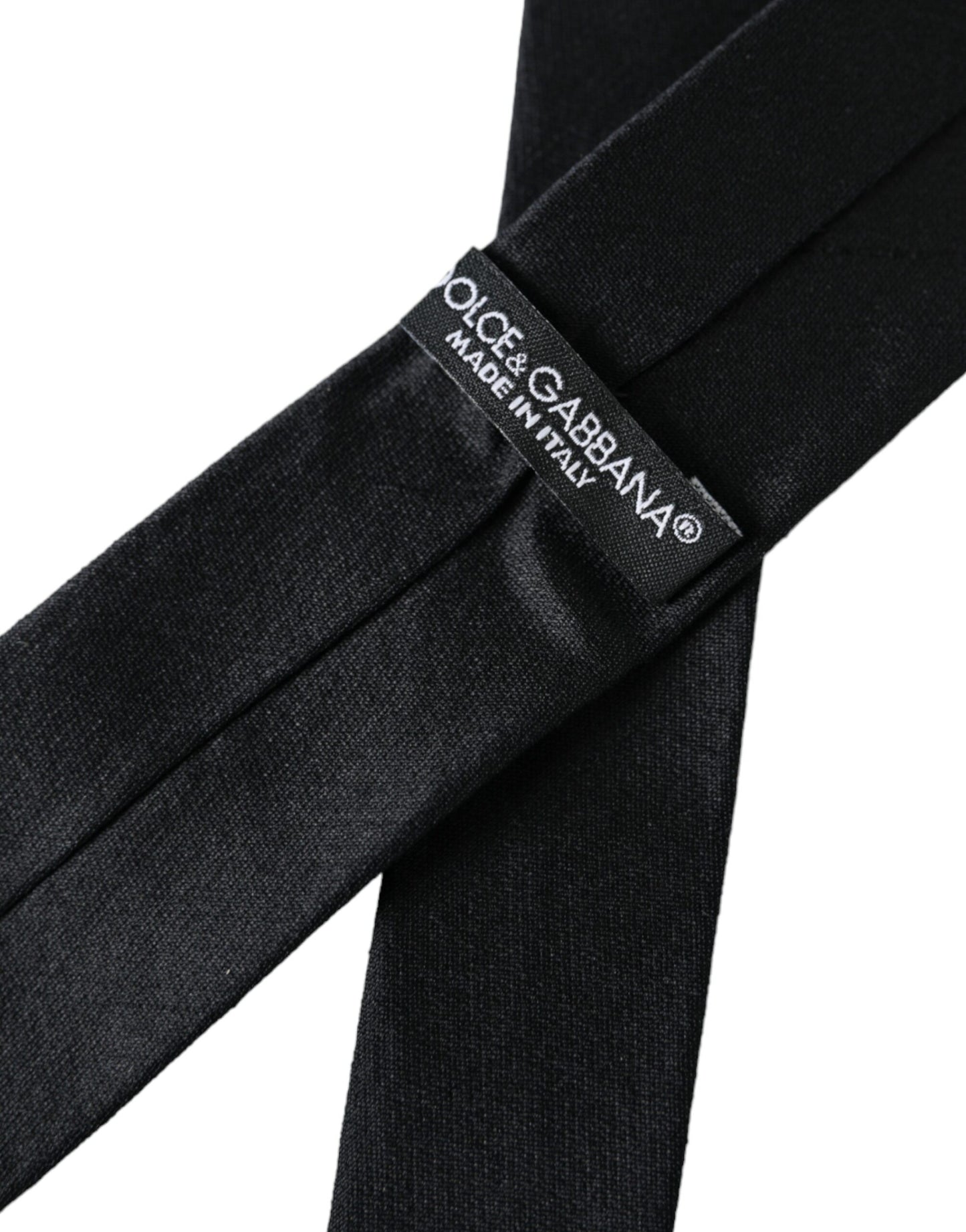 Dolce & Gabbana Schwarze solide Krawatte aus 100% Seide, verstellbar