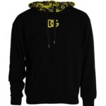 Dolce &amp; Gabbana Black Cotton Logo Sweatshirt Hooded Pullover