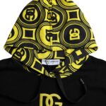 Dolce &amp; Gabbana Black Cotton Logo Sweatshirt Hooded Pullover