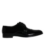 Dolce &amp; Gabbana Black Calfskin Derby Men's Dress Shoes