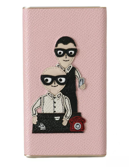 Dolce & Gabbana Schicke rosa Leder-Powerbank