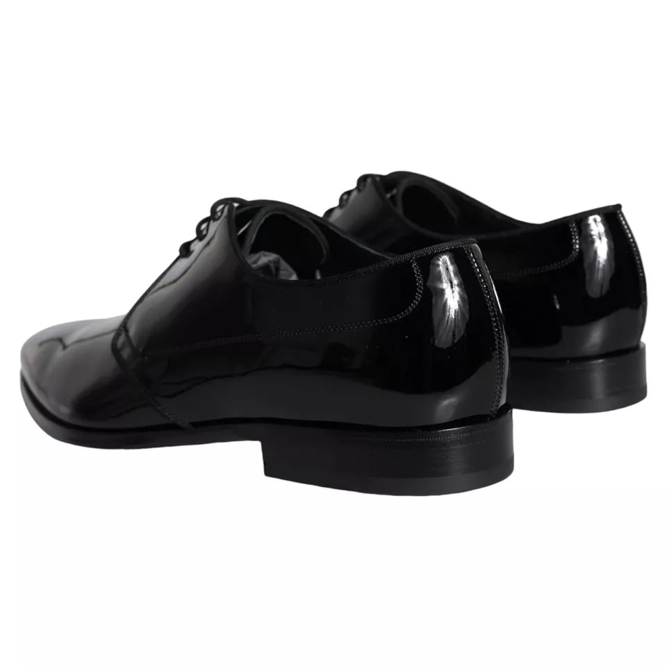 Dolce & Gabbana Schwarzes Kalbsleder Derby Herren Anzugschuhe