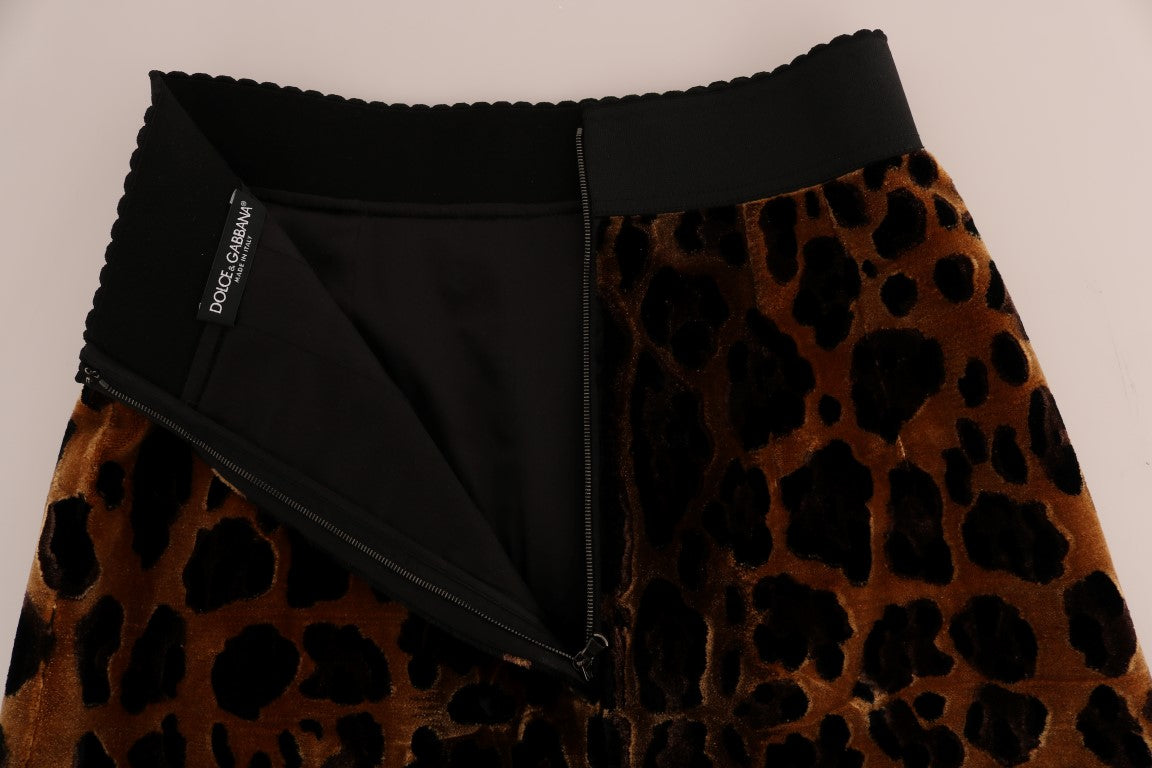 Dolce &amp; Gabbana Elegant A-line skirt with leopard print