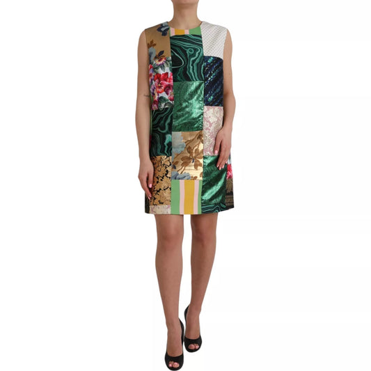 Dolce &amp; Gabbana Multicolored Jacquard Patchwork Shift Dress