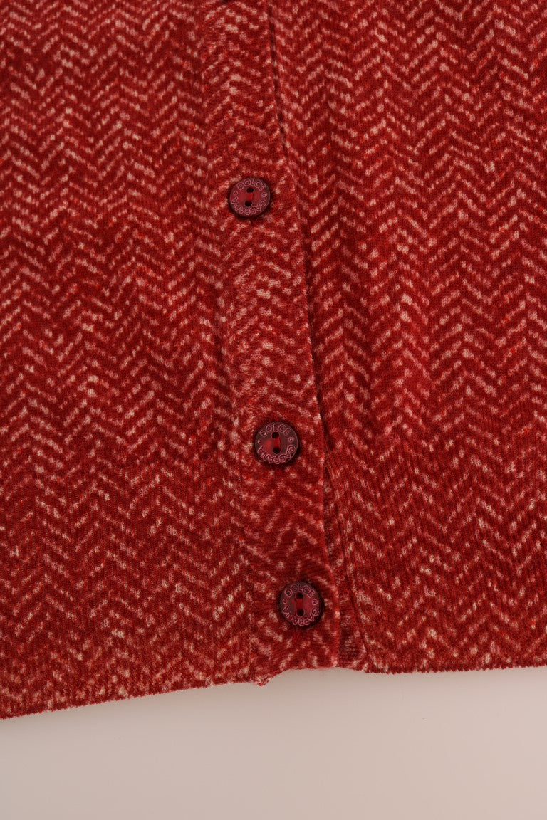 Dolce &amp; Gabbana Red Wool Cardigan