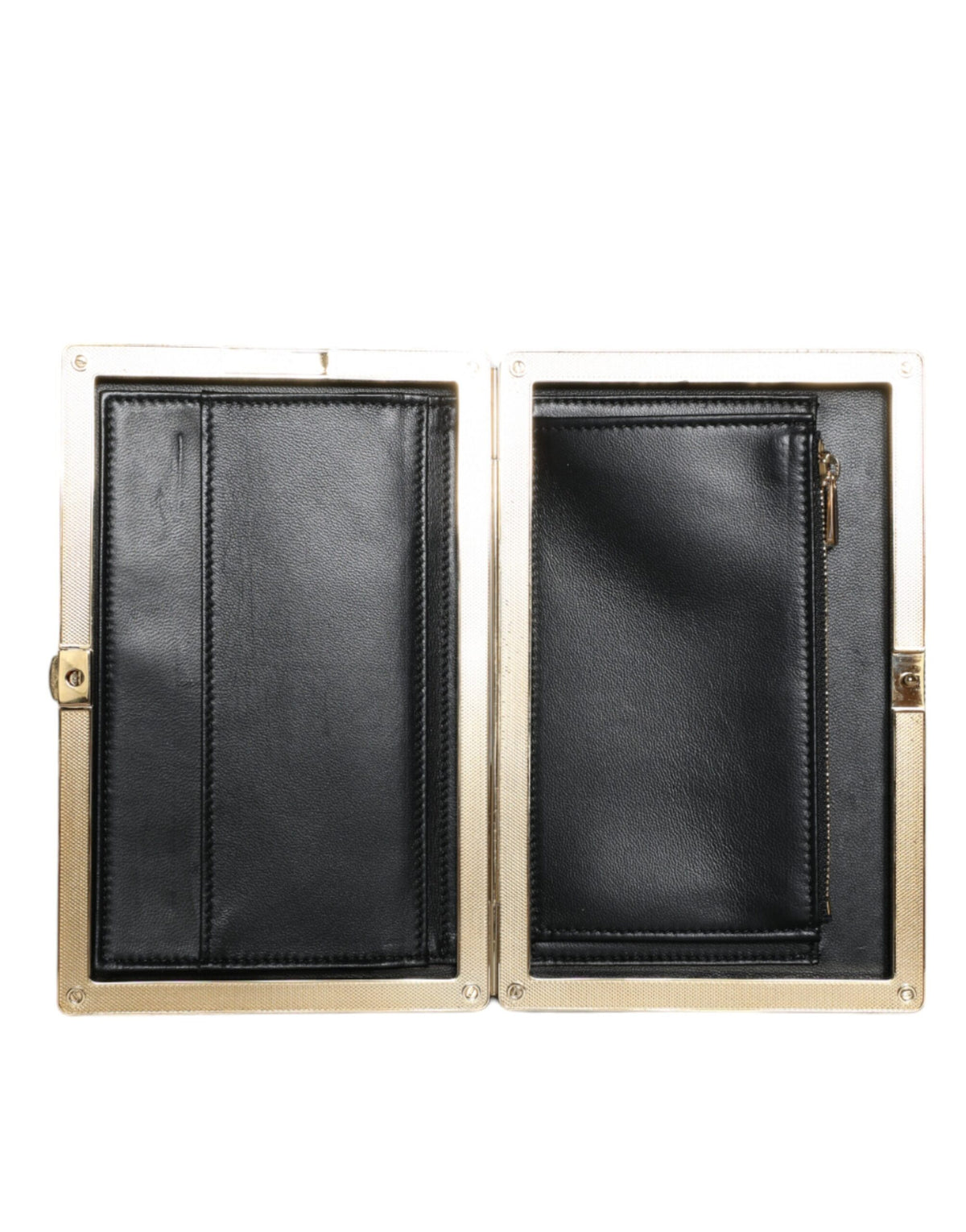 Dolce &amp; Gabbana Black Velvet Gold Frame Clutch Evening Party käsilaukku