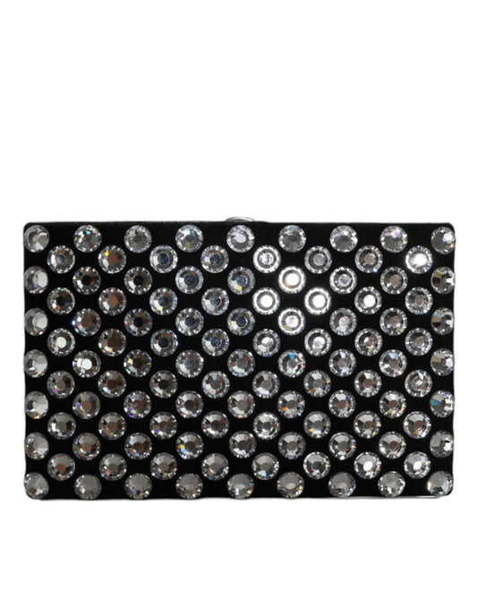 Dolce &amp; Gabbana Black Velvet Crystal Clutch Evening Party käsilaukku