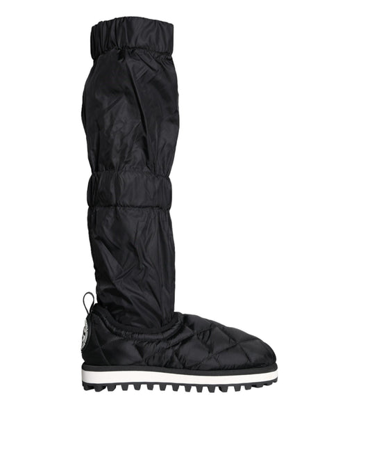 Dolce &amp; Gabbana Mustat tikatut High Top Boots -lenkkarit