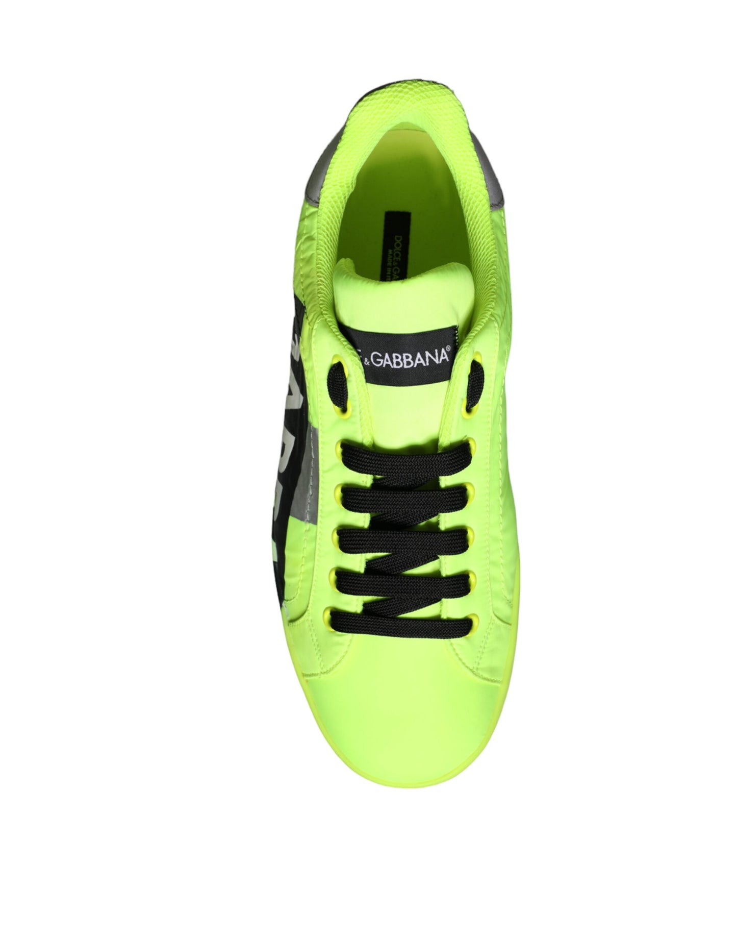 Dolce & Gabbana Neon Grün Logo Tape Low Top Sneakers Schuhe