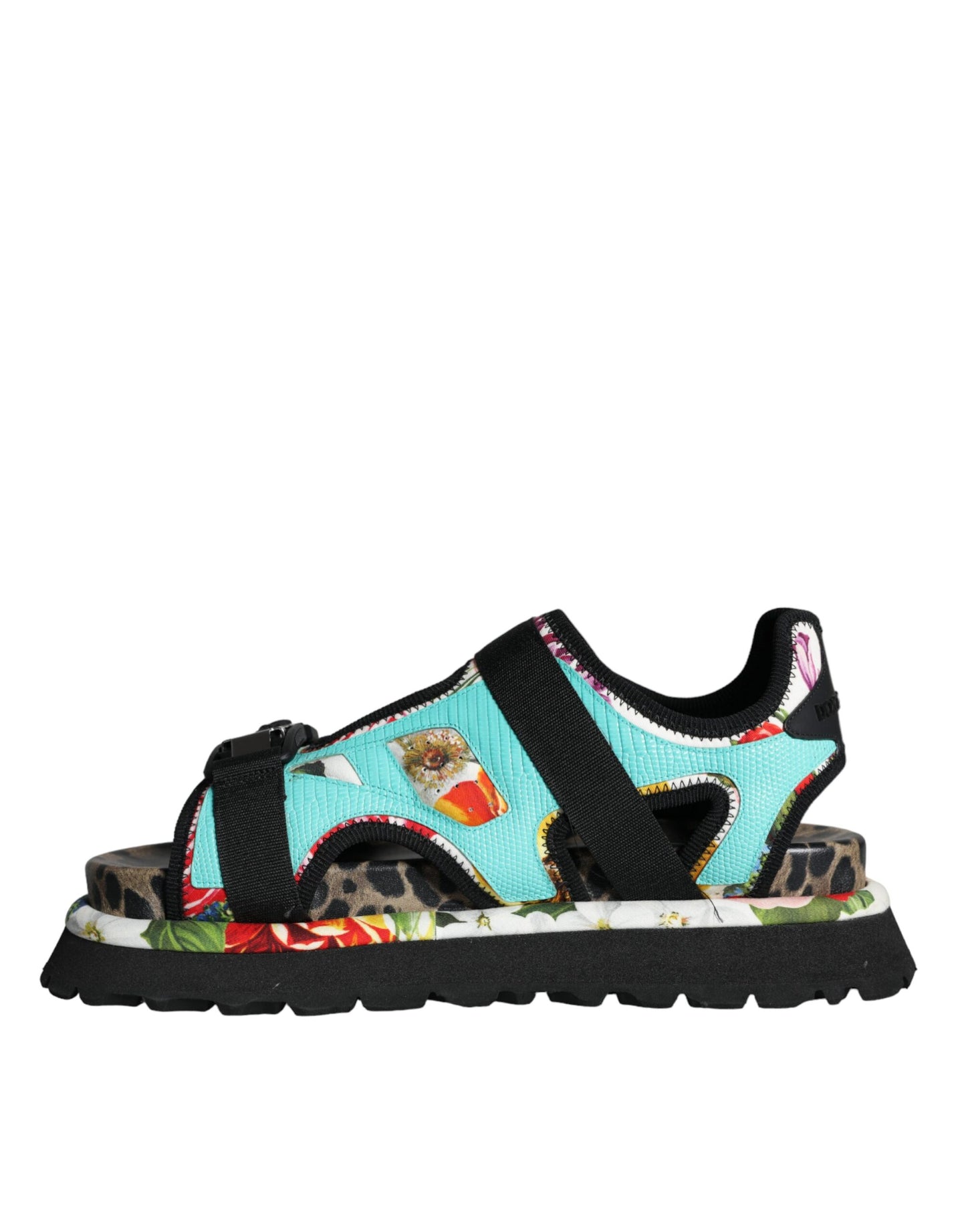 Dolce & Gabbana Multicolor Patchwork Rutschen Sandalen Männer Schuhe